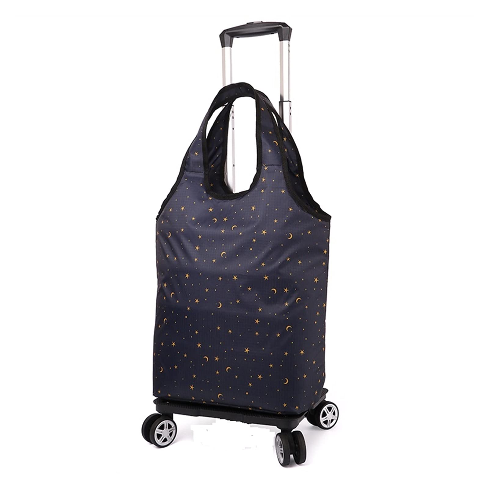 Carrello Spesa Carrello di utilità pieghevole Pieghevole Pieghevole Portatile Rotolamento della cassa a mano con Borsa for impieghi gravosi durevoli Pieghevole 4 ruote rotate for viaggi Carrello Porta