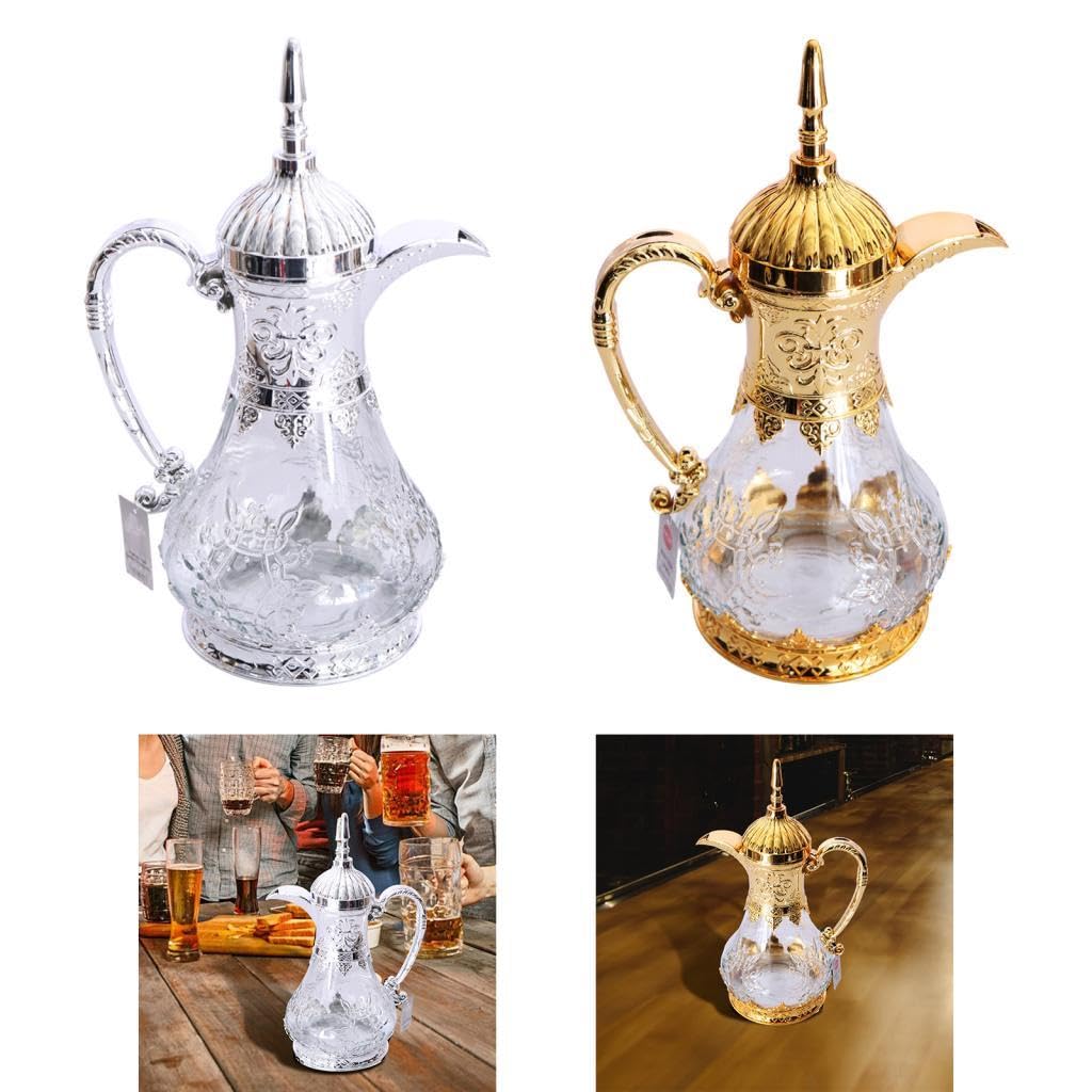 Vielseitige Arabische Kaffeemaschine für Den Heimgebrauch, Arabische Teekanne mit Großem Fassungsvermögen, Ideal für Partys Und Feiertage in Der Küche, Silber