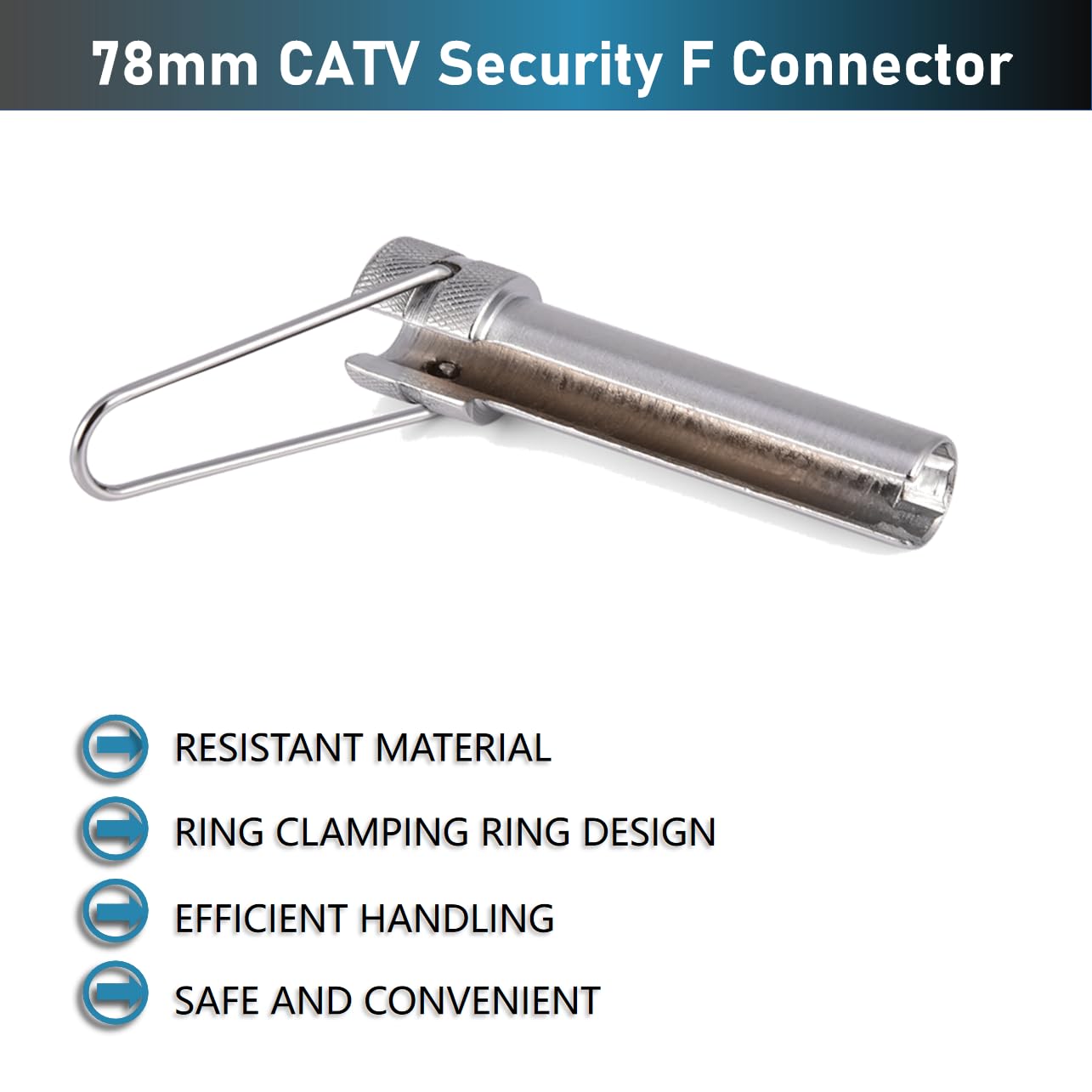 BONKZEBU 78mm CATV Security F Connector Remove Tool Removal Wrench Tool Gripping Tool Coaxial Cable Connector Tool for RG6 RG59 RG11 - Image 2
