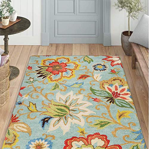 Lahome Collection Modern Floral Area Rug - 3'X5' Washable Rug Non-Slip Colorful Vintage Area Rug Accent Distressed Throw Rugs Floor Carpet For Living Room Bedrooms Decor (3’X 5’, Paisley) #TOP3