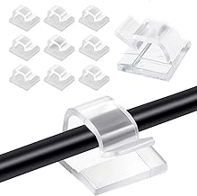 Maveek Adhesive Cable/Cord Clips, Cable Holder, Cord Hook, Wire Storage, Transparent, Includes Adhesive Sheets, Pack of 50