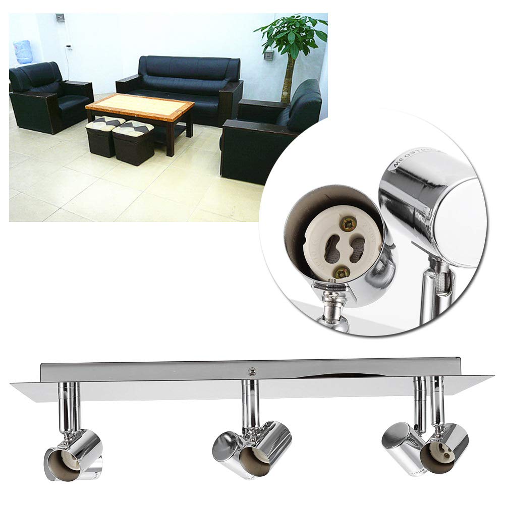 Greensen LED Deckenleuchte 6 Köpfe Bad Deckenlampe Edelstahl Deckenstrahler mit GU10 Lampenfassung Deckenspots Schwenkbar Leuchtmittel für Wohnzimmer Schlafzimmer Badezimmer