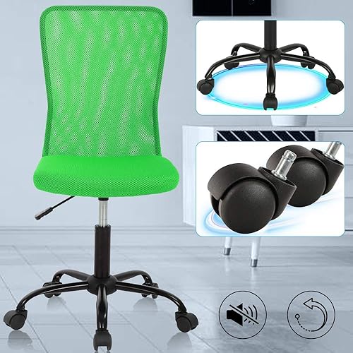 Miniatura 5 de Silla de escritorio ergonómica con respaldo medio, silla de oficina, para oficina en casa, silla de oficina moderna, sin apoya brazos, silla