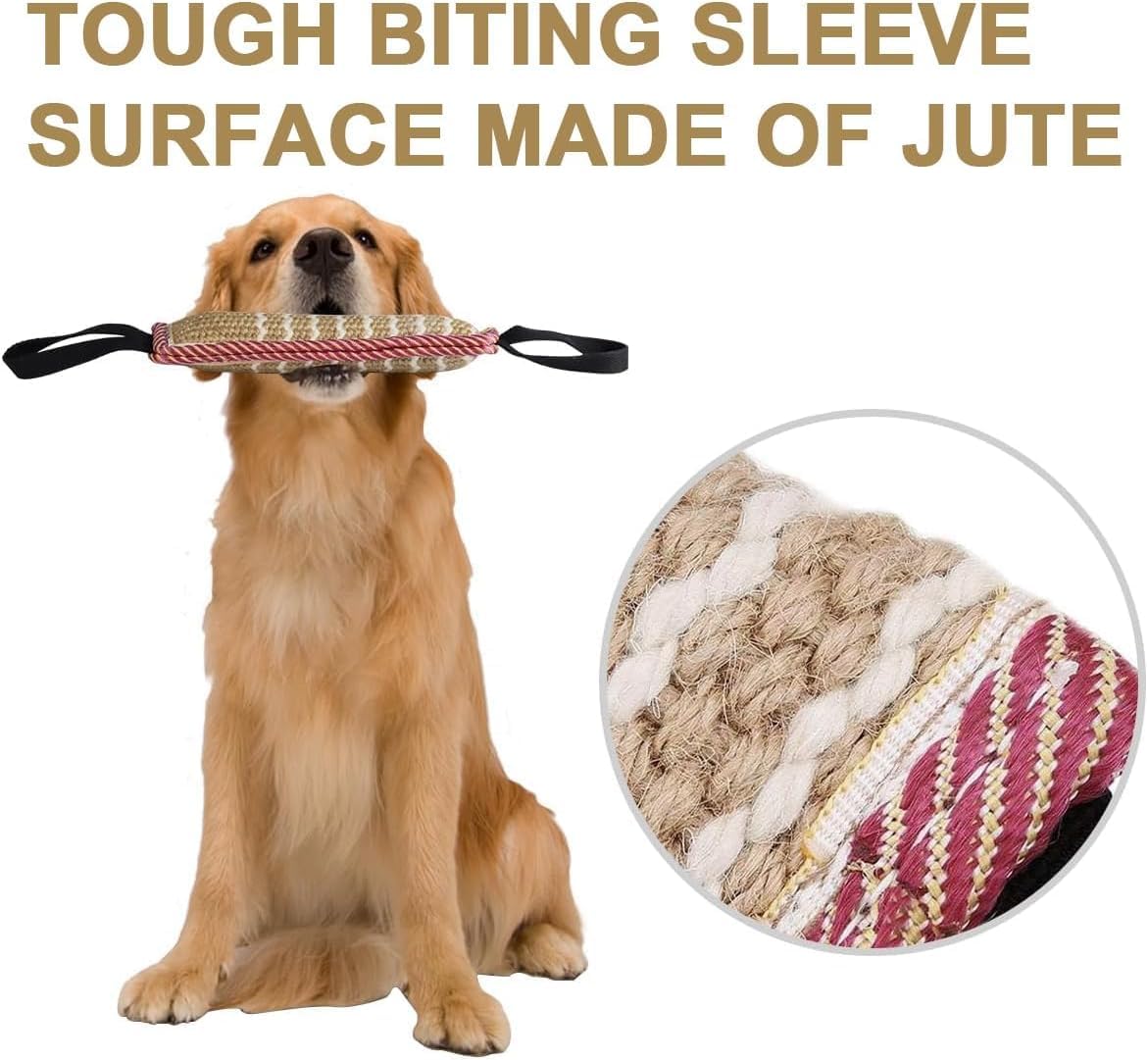 Storystore Dog Tug Toy Dog Bite Pillow Jute Bite Toy with 2 Strong Handles - Image 3