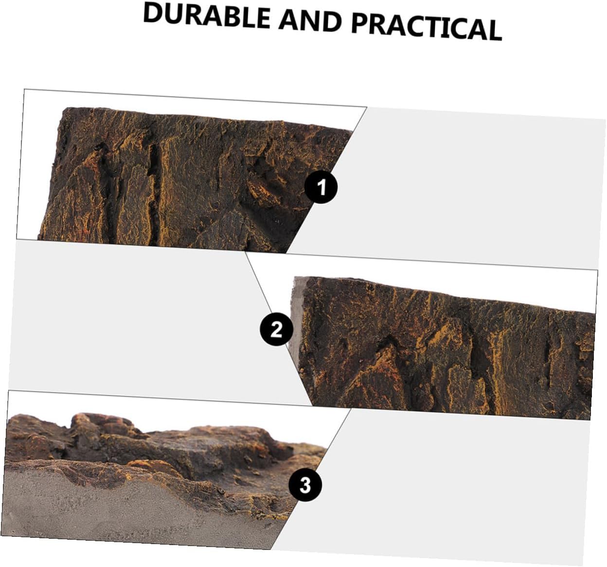 NUOBESTY 2pcs PU Landscape Board Background for Reptile Terrarium Fish Aquarium Lightweight Aquarium Decorations Compact for Turtle Tank and Lizard Habitat