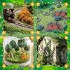 Warmtree 6 Pack Miniature Leave Realistic Miniature Leaves Simulation Leaves for DIY Model Railway Fairy Garden Diorama Supplies Village Accessories #4
