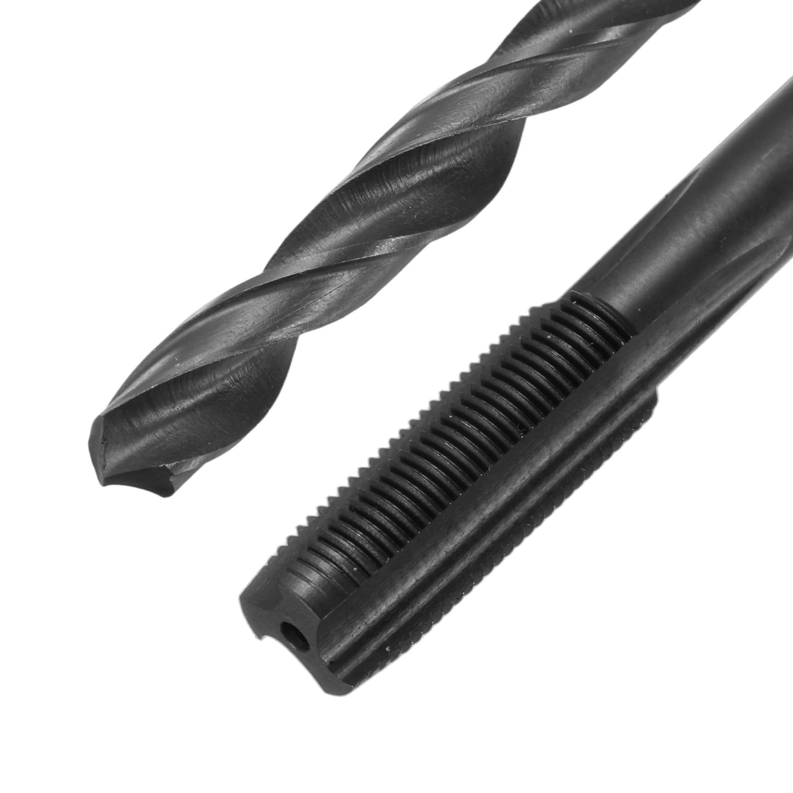 Set di Maschi e Punte da Trapano, 1 Maschio a Filettatura Dritta da 5/16-36 uns e 1 Punta elicoidale da 7,3 mm, Kit di Utensili per Filettatura e maschiatura HSS-6542 in ossido Nero