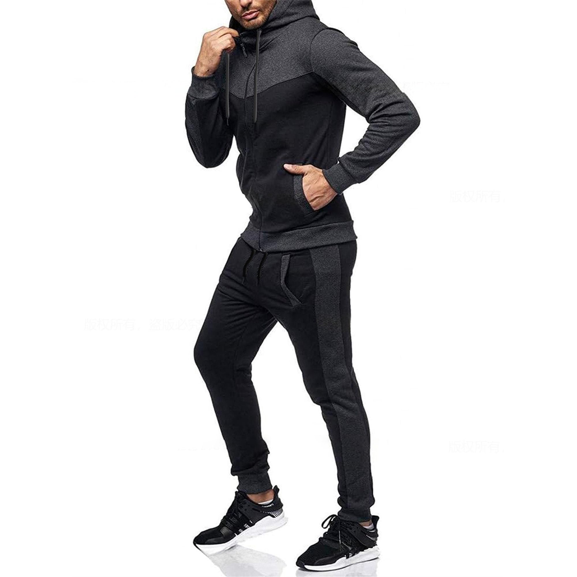 Tuta da uomo, 2 pezzi, con coulisse in vita, tuta da jogging