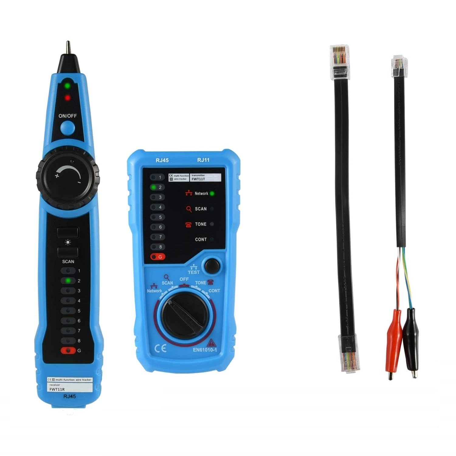 BKC Wire Tracker Cable Tracer Kit RJ45 RJ11 LAN Tester, Network Ethernet Telephone Line Finder, Tone Generator & Probe, Wire Continuity Tester Short Circuit Fault Locator Tool-image-46