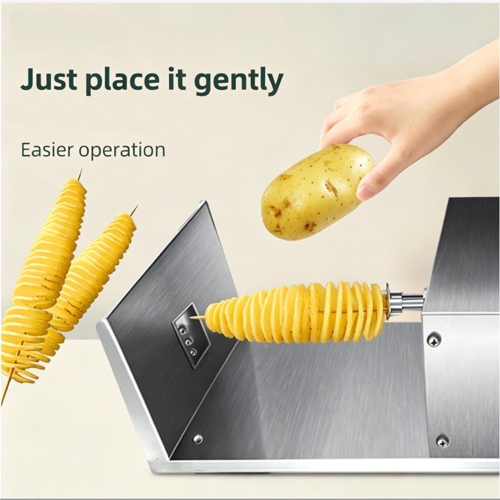 Commercial Electric Potato Tower Machine, Stainless Steel Spiral Cutter