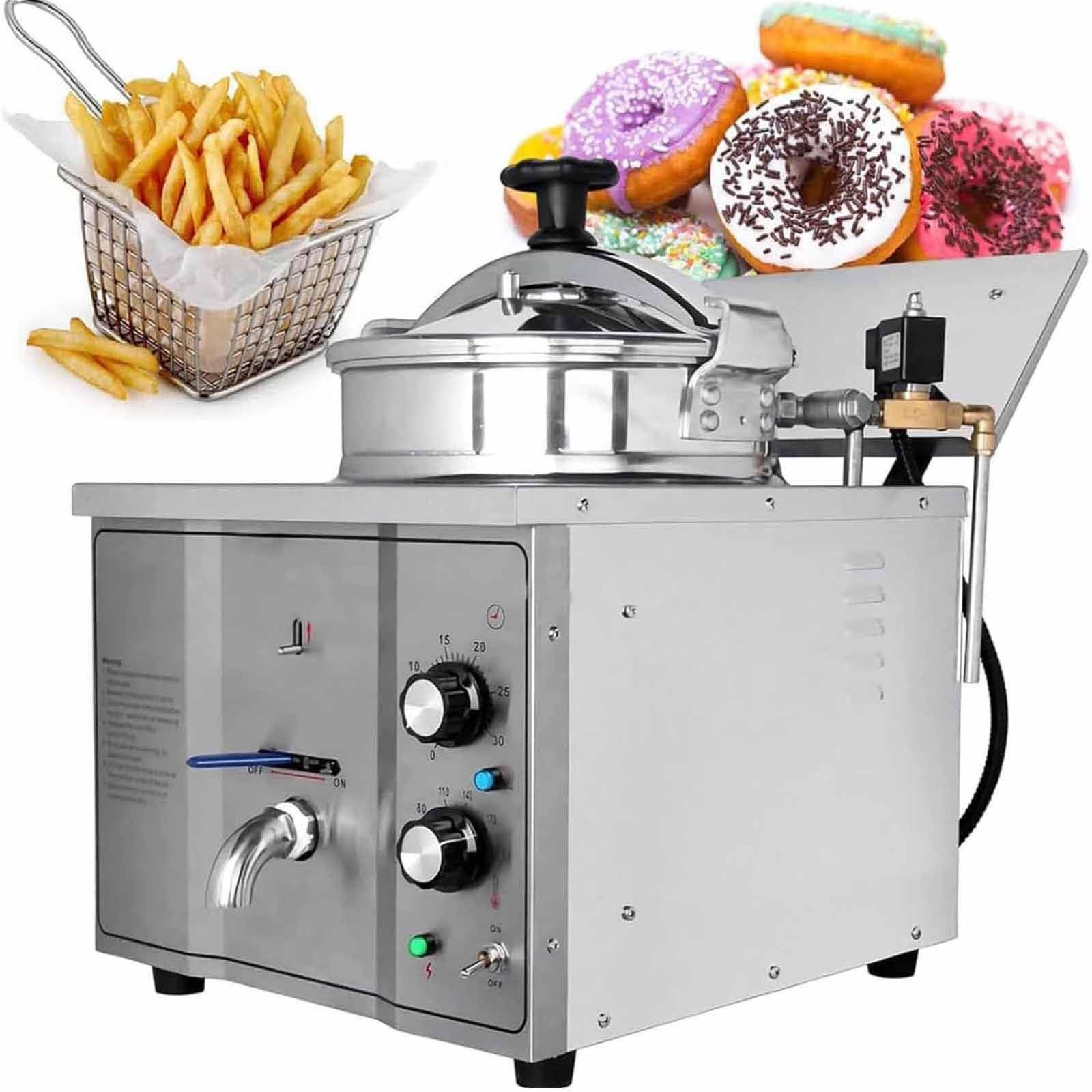 HCZKIUJY High Pressure Chicken Fryer,Electric Deep Fryer with Thermostat, Stainless Steel 3000W Countertop,Pressure Frying Machine for Fried Delicacies.