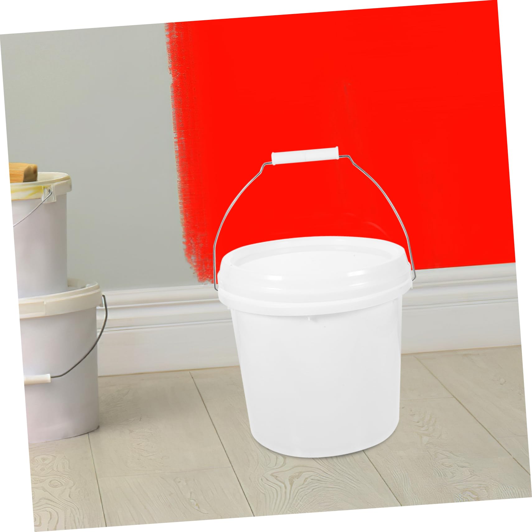 2piezas Cubo Plástico Sellado Tapa Cubeta De Pintura Conveniente y Ligera para Almacenamiento y Envasado De Alimentos