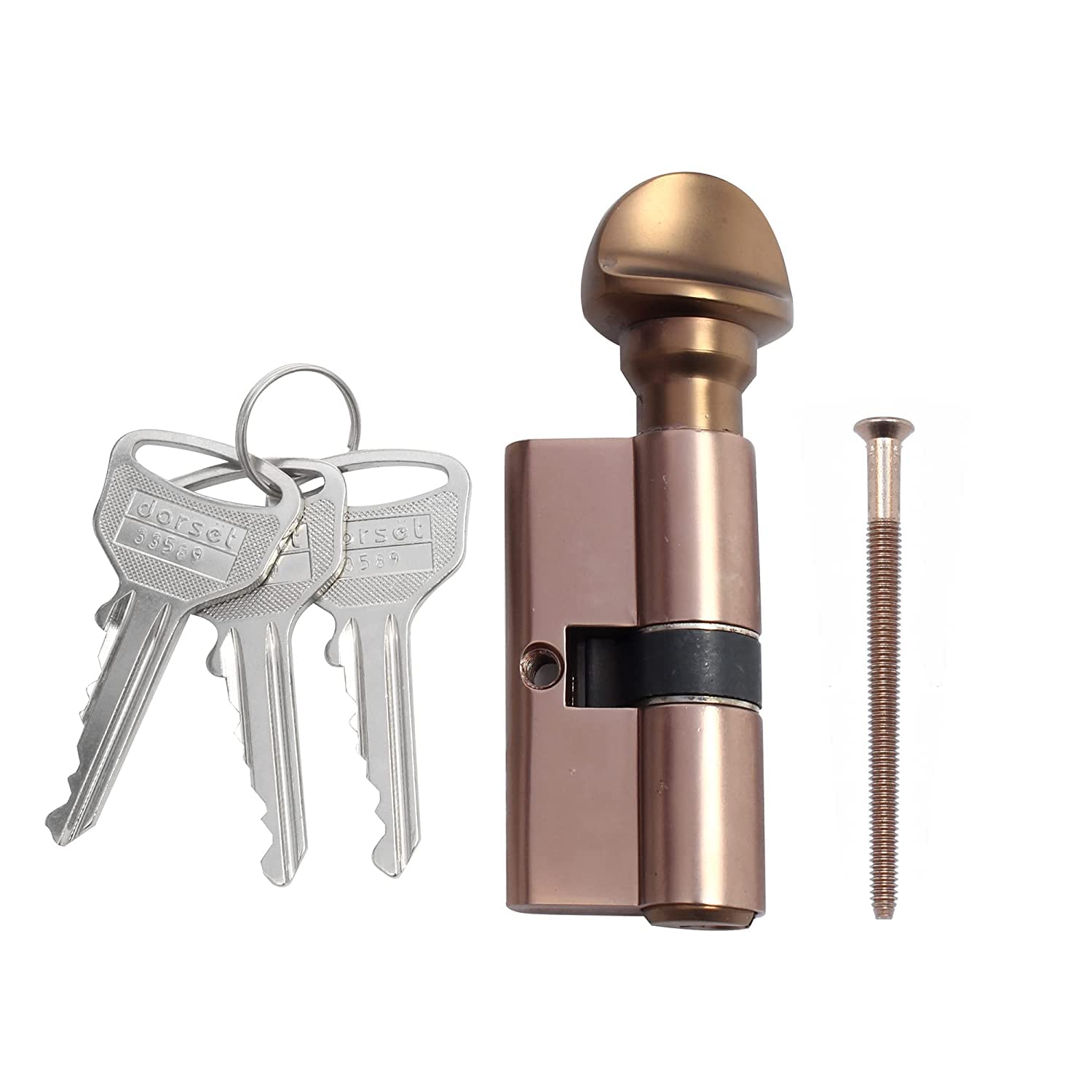 Dorset Cylinder Lock 60mm | Key & Knob Model| Full Size Euro Profile Cylinder Lock for Wooden,Aluminium Doors | Suitable for Home Door and Hotel Doors | (CL101SS Finish) (B0B5MZ7GT6) Amazon Price History, Amazon Price Tracker