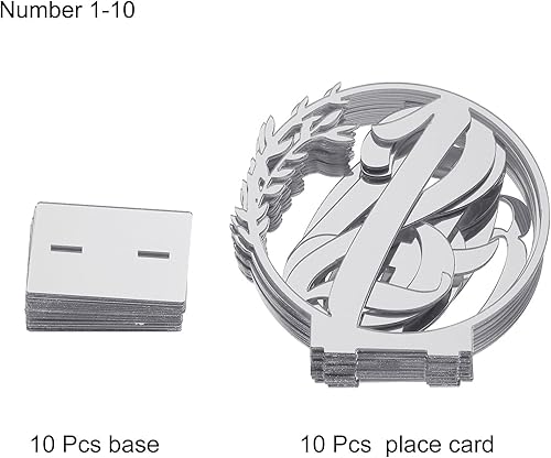 Miniatura 8 de MECCANIXITY Acrylic Number Table Sign Holders Place Cards Labels with Stands Gold Tone 1-10 for Wedding Events Parties Centerpieces