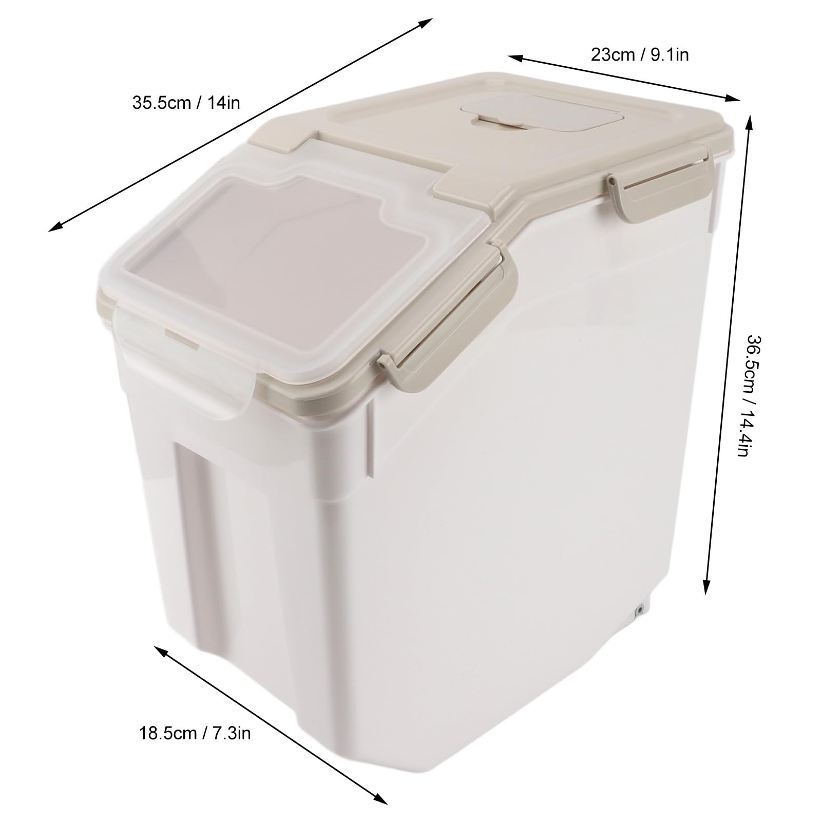Contenedores de Almacenamiento de Alimentos de Gran Capacidad, Contenedores Herméticos de Almacenamiento en Seco, Impermeables con Taza Medidora para Arroz, Cereales, Harina (15