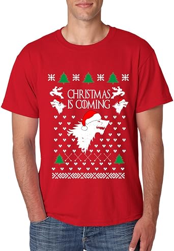 ALLNTRENDS Mens T Shirt Christmas is Coming House Stark Ugly Xmas Tee