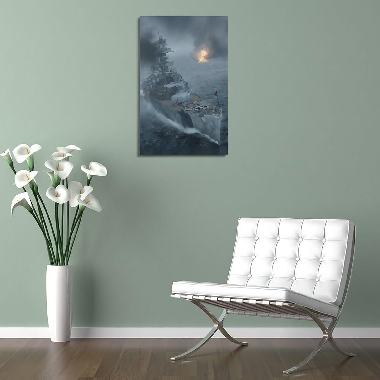 JONZA Kriegsposter Admiral Hipper Battleship Sink The Enemy dekoratives Gemälde Leinwand Wand und Kunstbild Familienschlafzimmer 50 x 75 cm