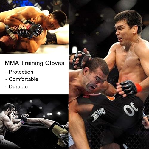 Miniatura 7 de ZooBoo - Guantes MMA para artes marciales mixtas y artes marciales mixtas con banda de muñeca ajustable, guantes UFC para entrenamiento de sanda y