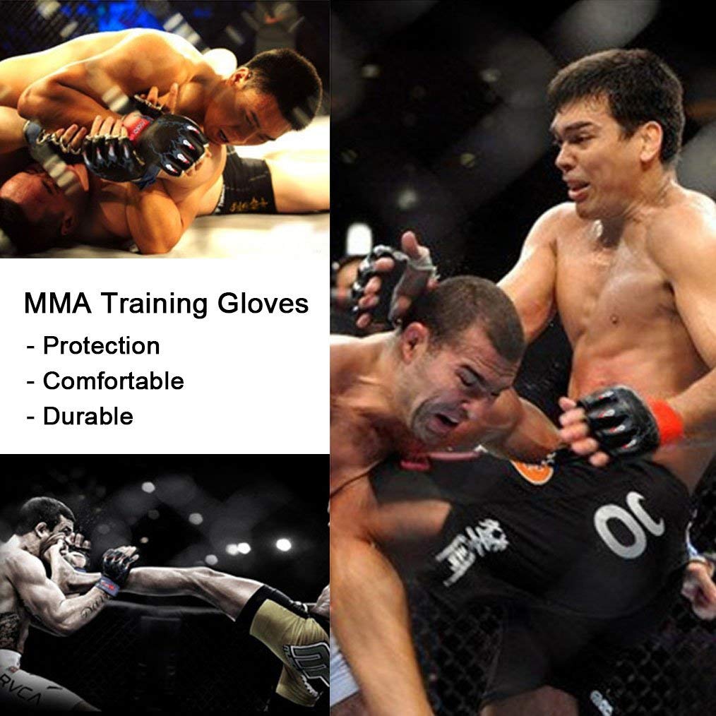 ZooBoo MMA Gloves, Half-Finger Boxing Fight Mitts With Adjustable Wrist Band for UFC Sanda Sparring - Image 4