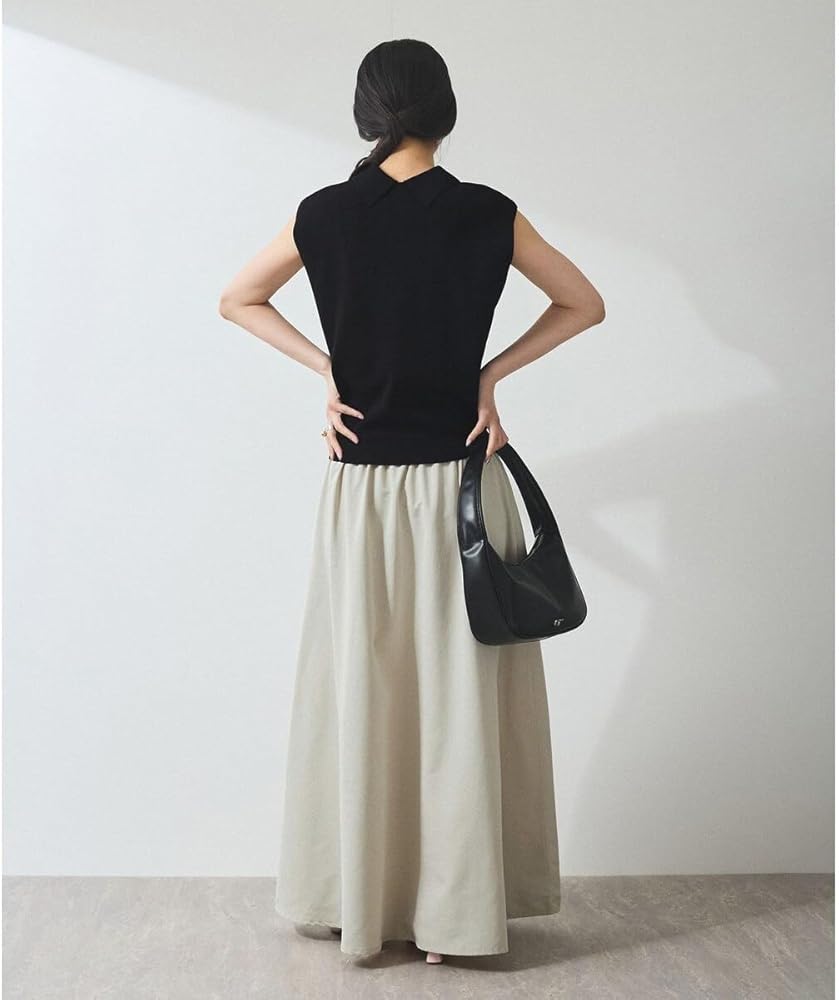 極美品☆アダムエロペ　ベストドッキングワンピース　ブラック　ロング　オケージョン ADAM ET ROPE' ワンピース 「WEB限定」ニットベストドッキング