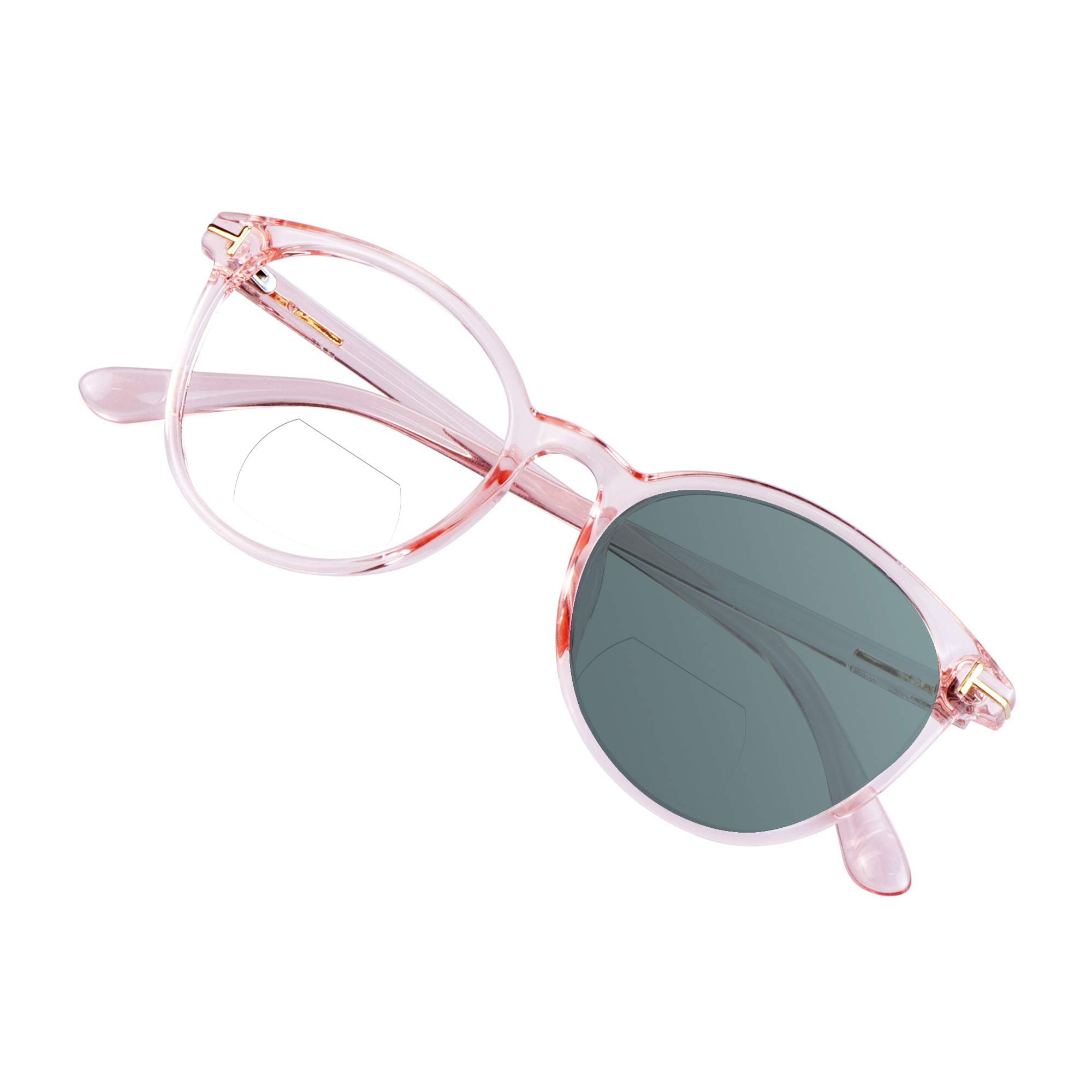 VisionGlobal Bifocal Reading Glasses Blue Light Blocking for Men and Women - Stylish Retro Oval Computer Readers