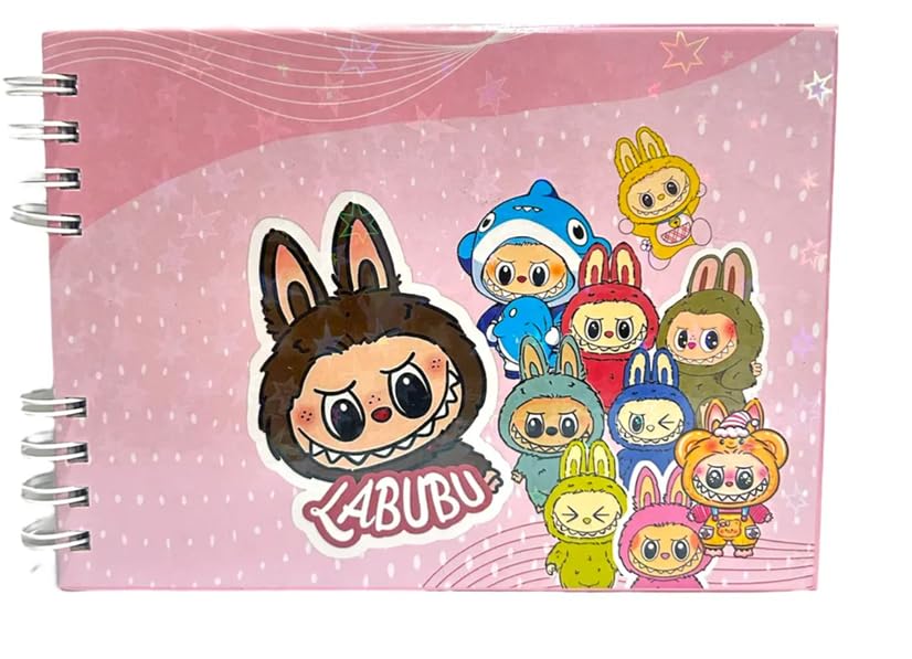 Livro de Colorir Monstro Bu Infantil A5 (21x15cm), Capa Dura Holográfica Brilhante, 50 Desenhos Exclusivos, Papel Grosso 180g (Rosa)