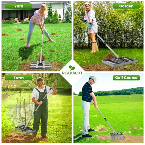 REAPALOT Lawn Leveling Rake with Stainless Steel Handle - Gardening Gloves Included - Image 6