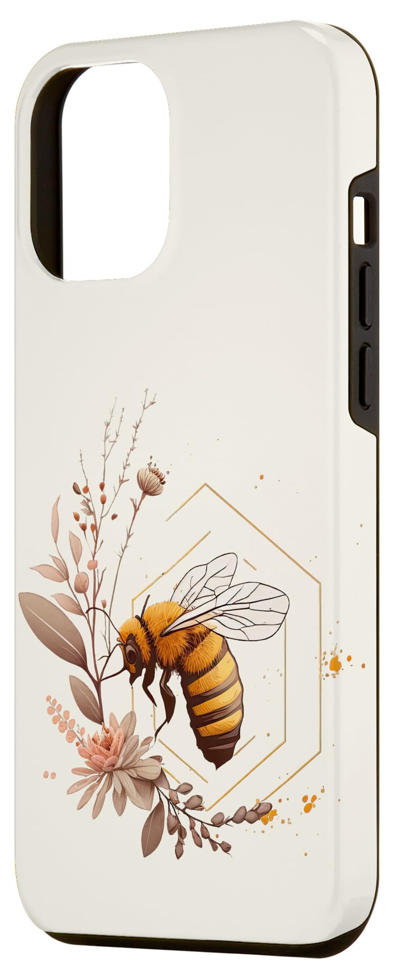 iPhone 14 Plus Honey Bee Gold with Peach Blossoms Case - Image 2