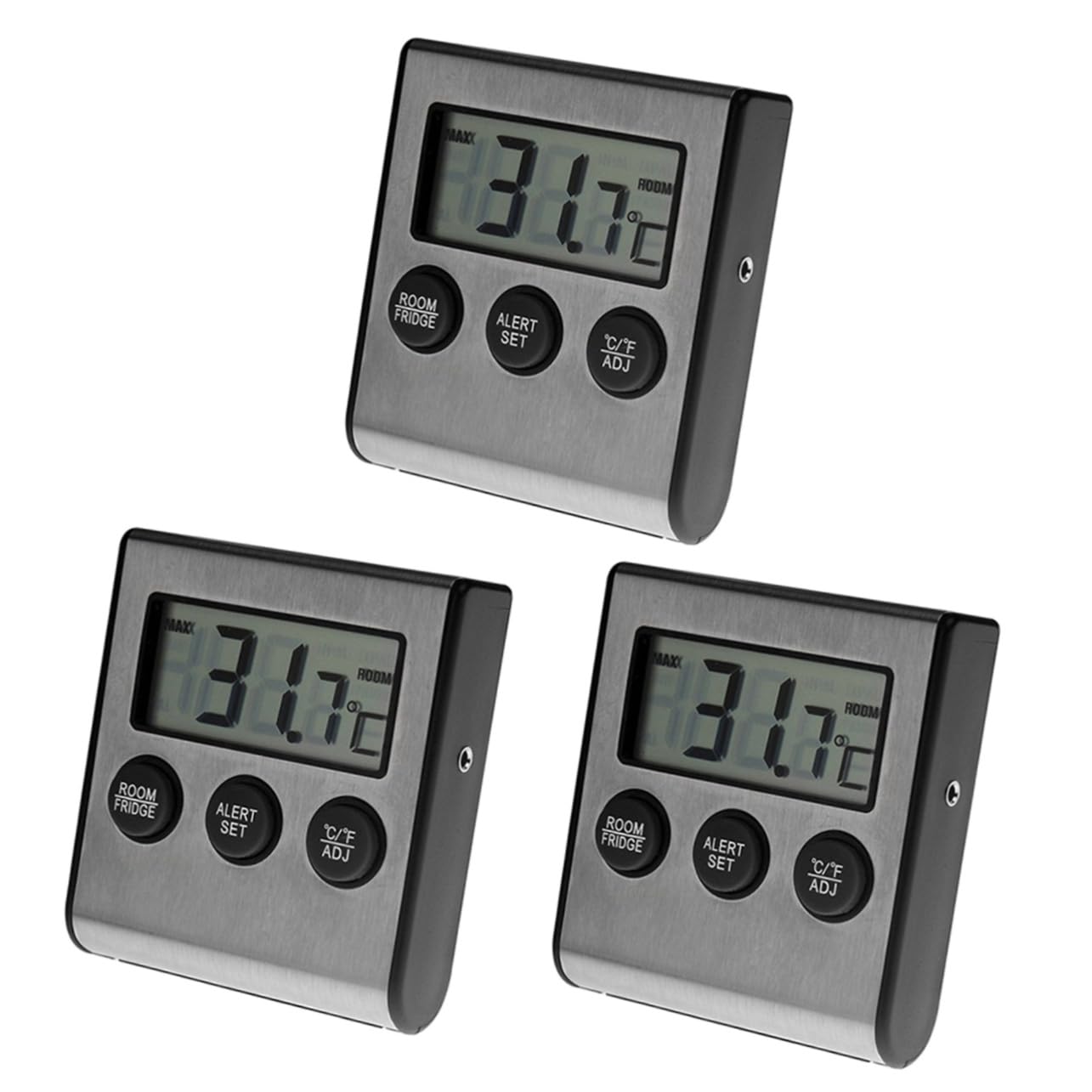 PRETYZOOM 3pezzi Termometro Digitale Per Frigorifero e Congelatore Con Allarme Alta e Bassa Temperatura Strumento Pratico Per Cucina Display Lcd Compatto e Accurato Senza Batteria