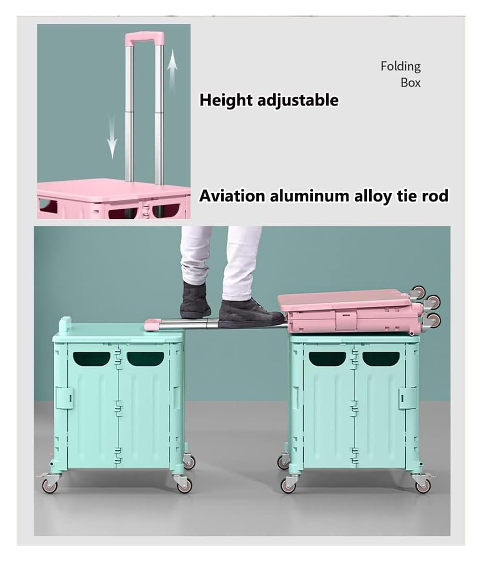 Carrello pieghevole per la spesa con ruote e tettoia, portatile, per generi alimentari e uso esterno, perfetto per un facile trasporto e gite in famiglia