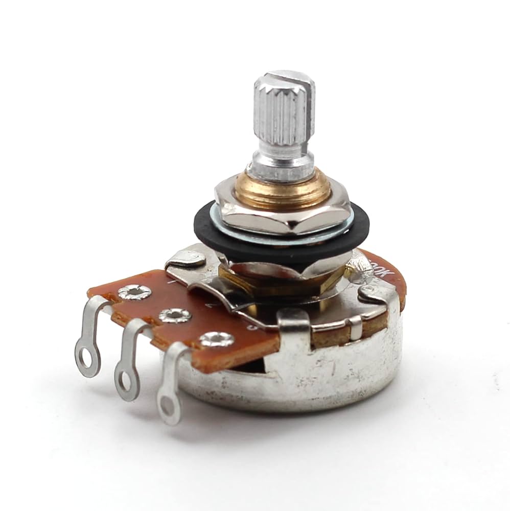 potepote Bourns Guitar & Amp Potentiometer, 500K Audio, Knurled Split