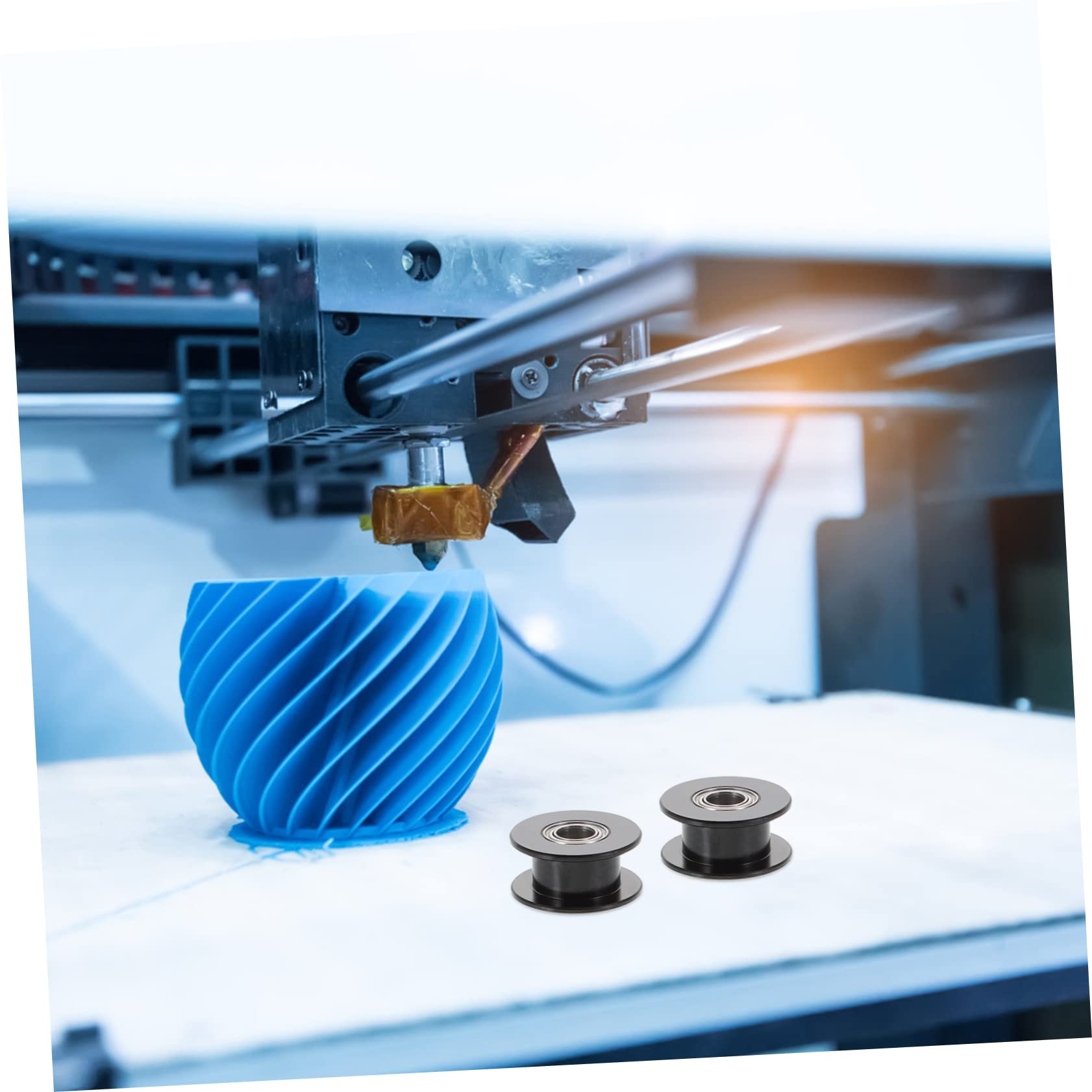 CIYODO 2pcs 20 20 Tooth Pulley CNC Lathe Bearings Milling Machine Idler Pulley Synchronous Timing Wheel 3D Printer Roller Wheels Idler Timing Pulley Plastic Pulley 2gt Pulley Abs