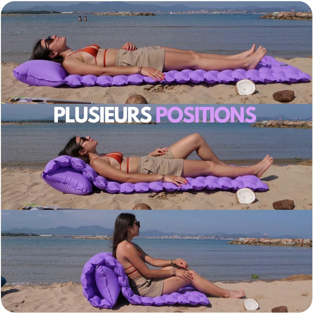 Koziya Matelas Gonflable Camping 1 Place Waterproof Avec Pompe Et Oreiller Intégrés - Vert