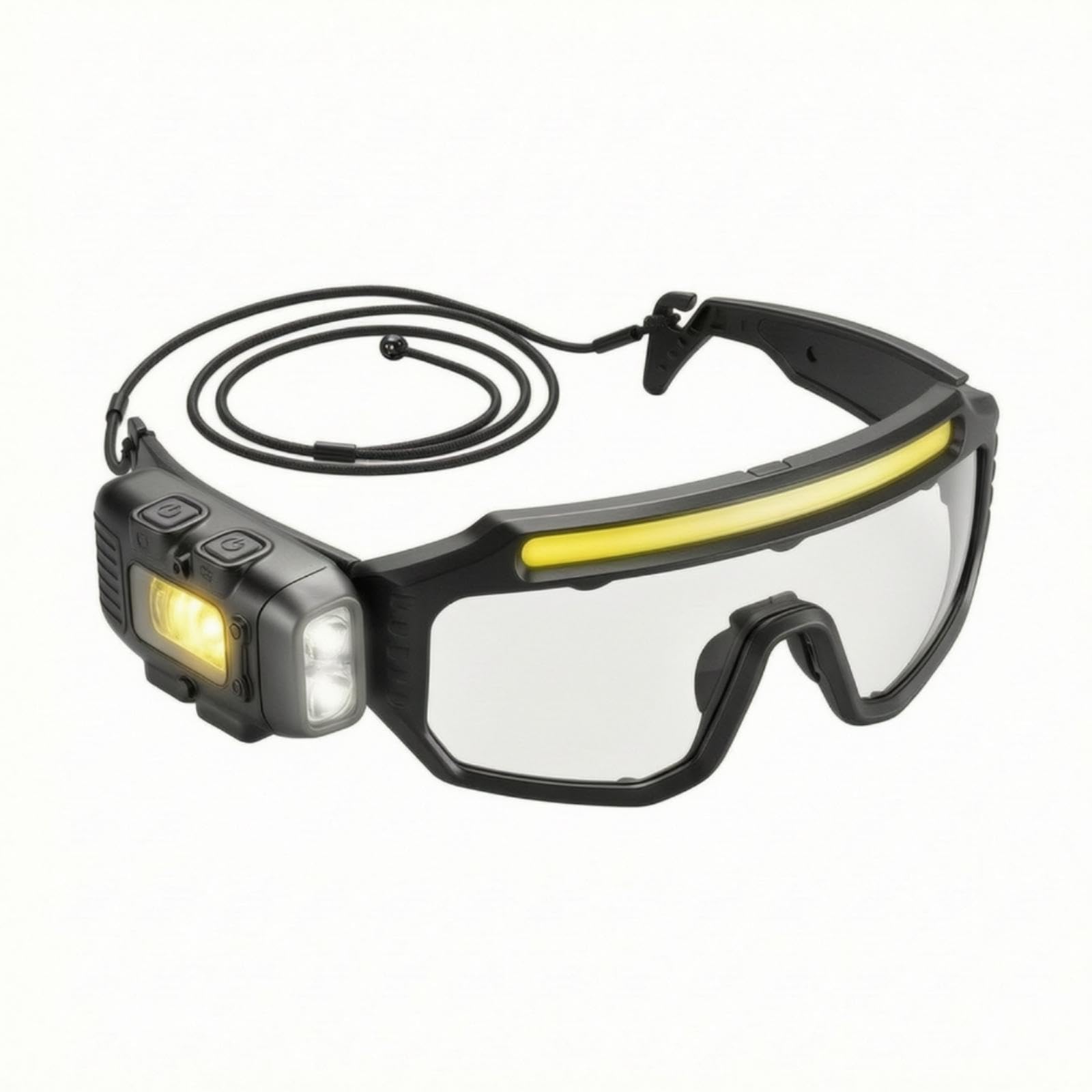 Glasses-Style Headlight Hands Headlight with Clear Lenses Side-Mounted Wearable Work Light for Mechanics, Cyclists, Night Bicycling, Fishing W6131-1-image-11