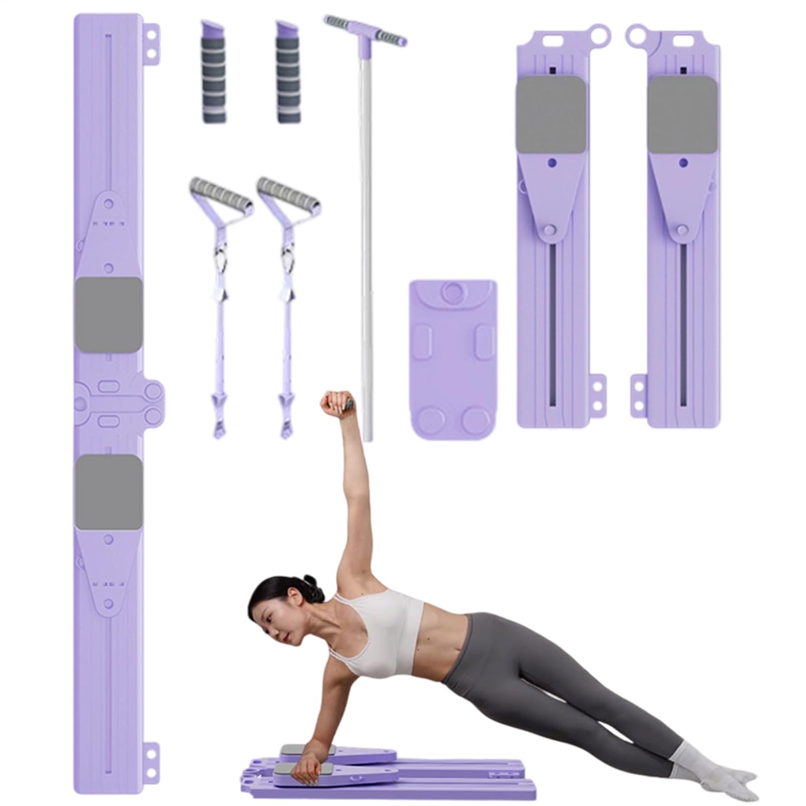 Pilates Reformer Macchine Addominali Multifunzionali Pieghevoli | Attrezzatura Fitness Portatile Per Tonificazione Riduzione Cellulite Allenamento Equilibrio Supporto Vita