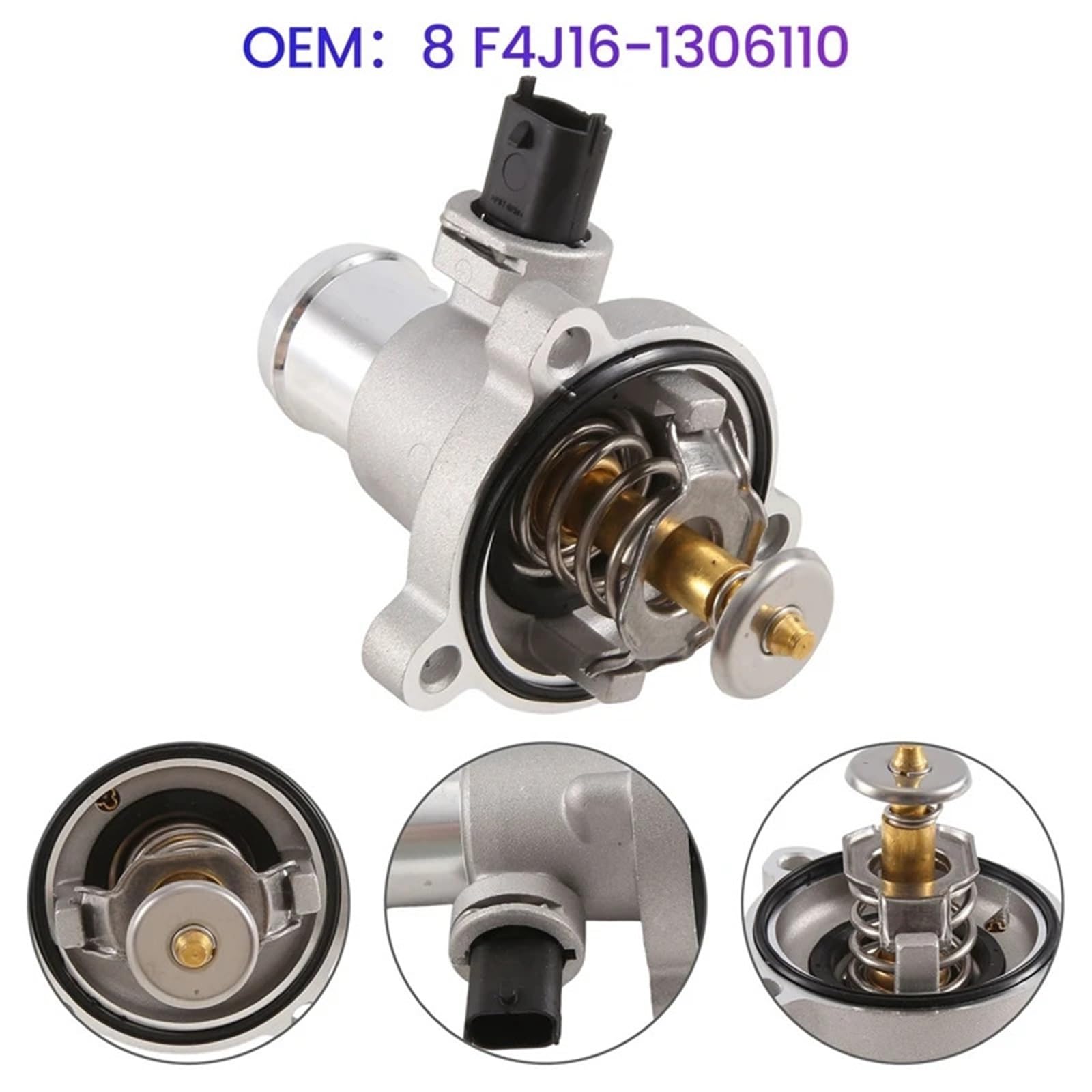 Engine Thermostat Termostat elektroniczny samochodowy Akcesoria do termostatu samochodowego do Chery Tiggo 7 Tiggo 8 F4J16-1306110 1 sztuka Płyn Chłodzący Termostat