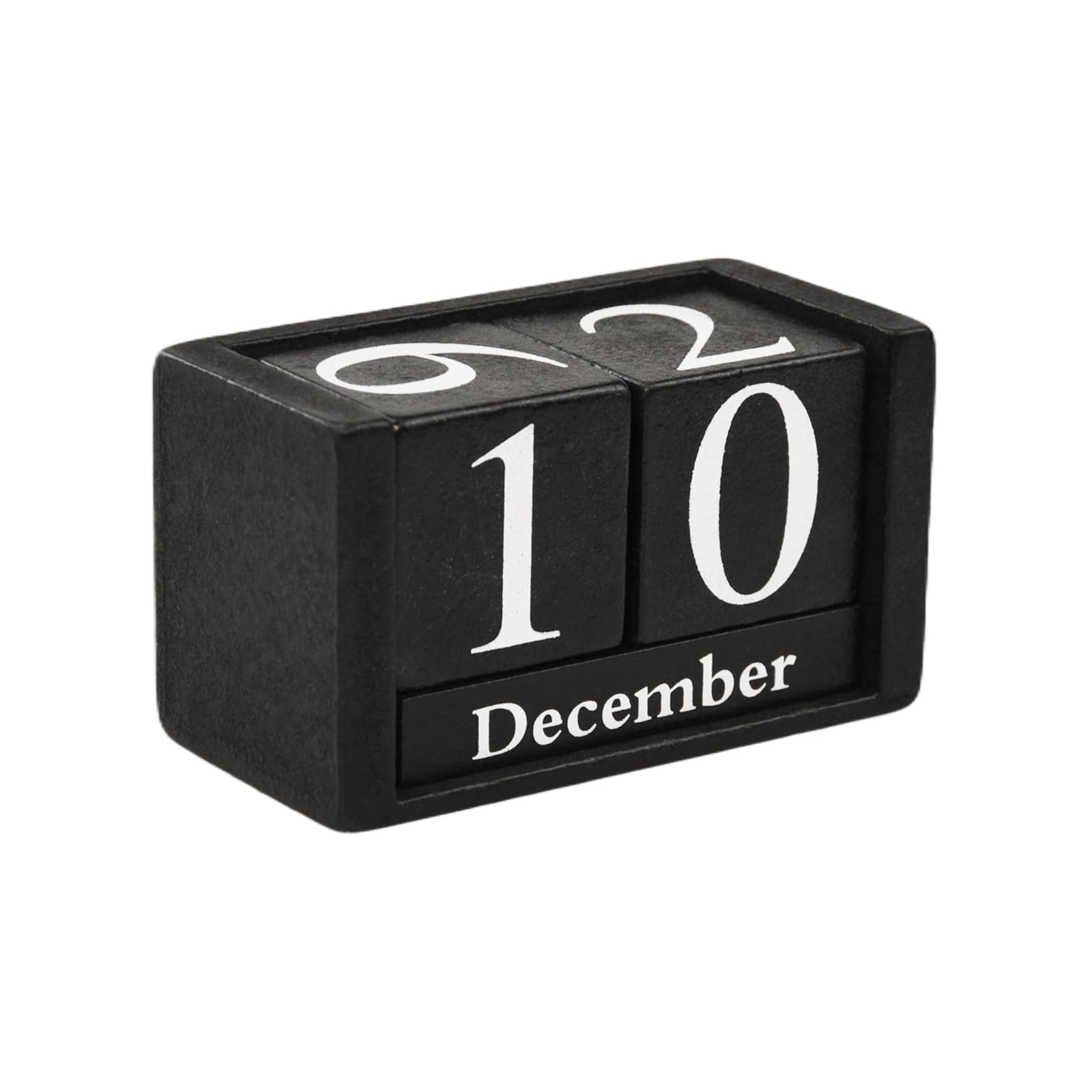 Vintage Wooden Cubes Calendar, Wood Block Perpetual Calendar Daily Desktop Month Date Display, Reusable Black DIY Yearly Planner for Home Office