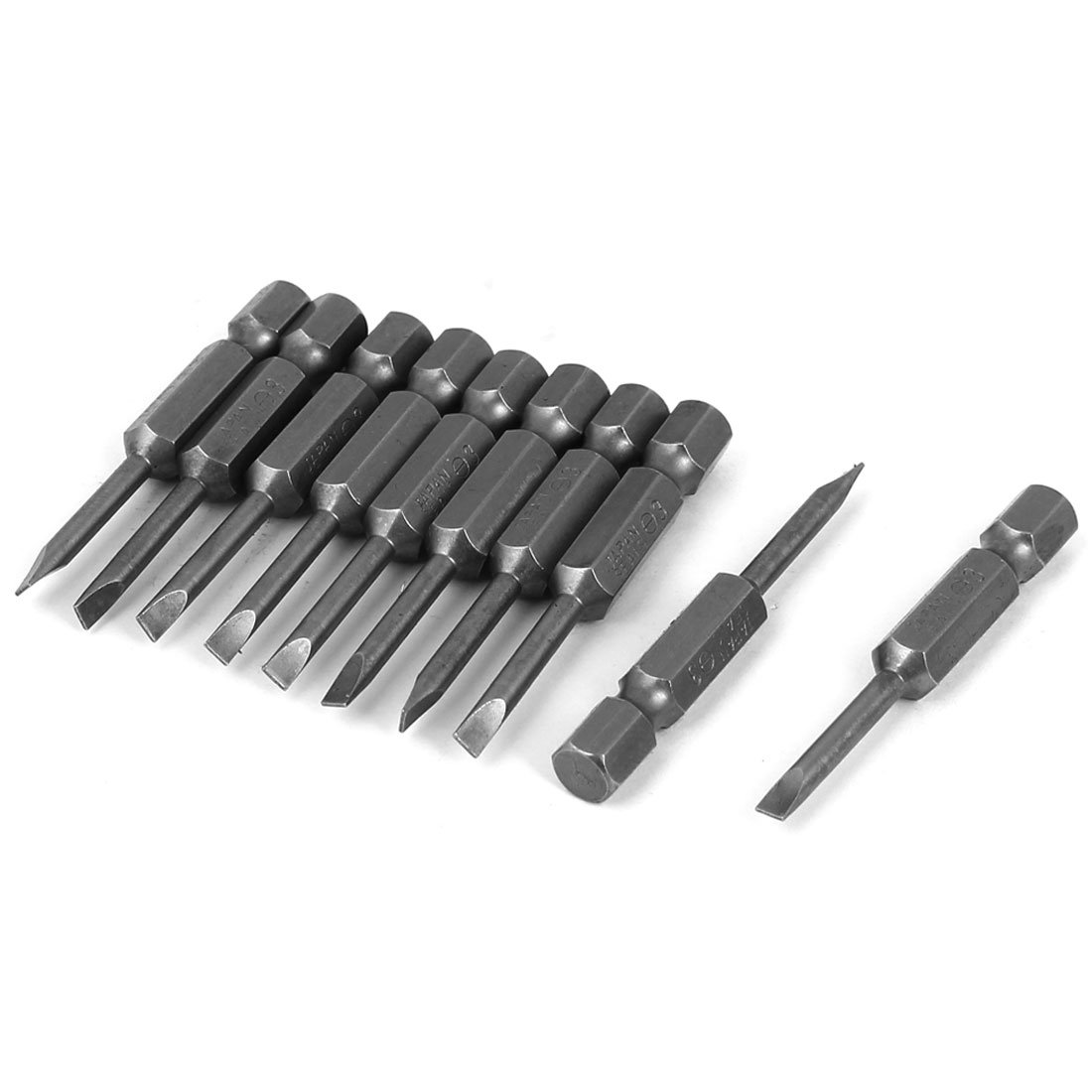 uxcell a16011500ux0367 3mm Tip Magnetic Slotted Flat Head Screw Driver Bits 10 Pcs,