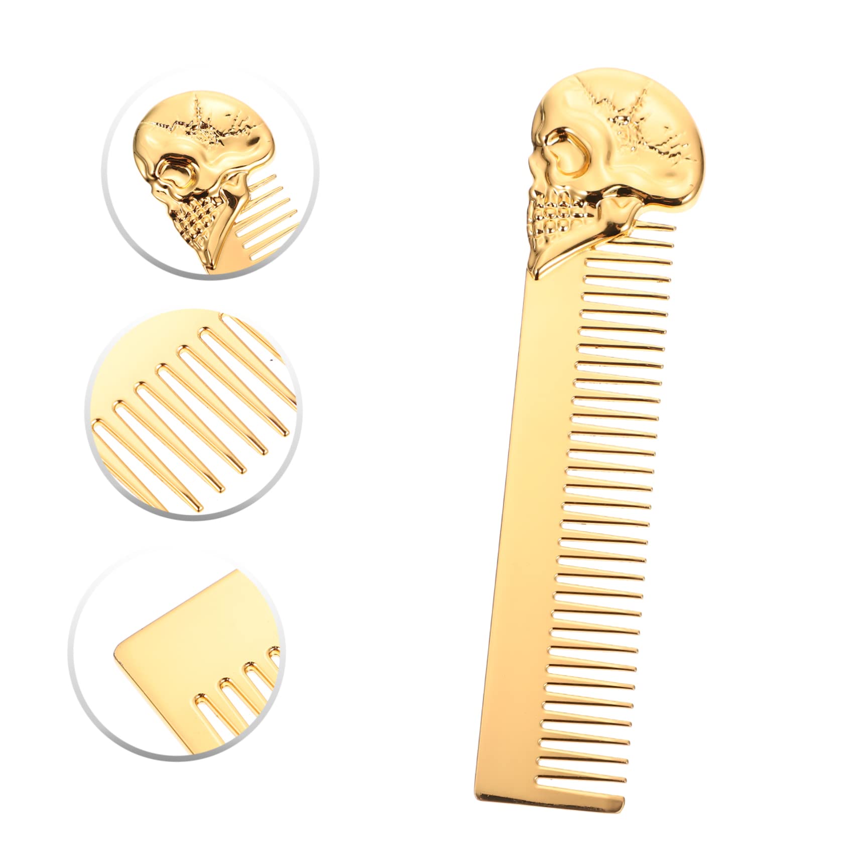 FRCOLOR 3 Pezzi Strumento Per Lo Styling Da Uomo Pettine Tascabile Portatile Spazzola Per in Lega Di Zinco Pettine Per Barba Per Uso Domestico in Salone