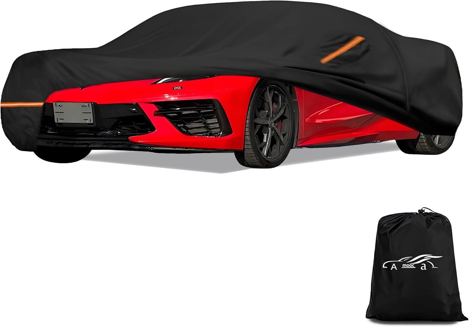 Amooca Car Covers Custom Fit for Chevrolet Corvette C3 C4 C5 C6 C8 Waterproof Sun-Proof All Weather for Automobiles Snow Cover 420D with Door Zipper Cotton Lining