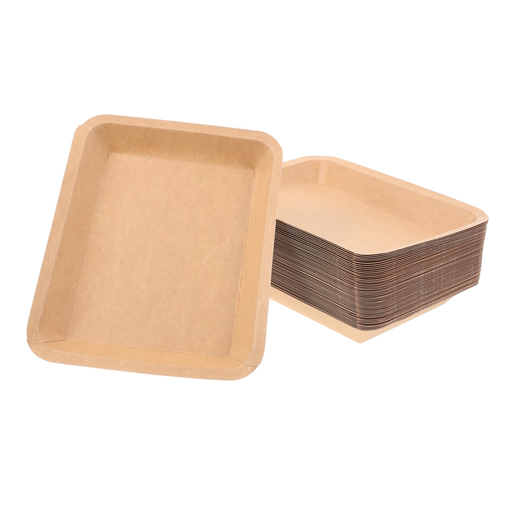 Homoyoyo Bandejas Desechables de Papel Kraft Resistentes y Fáciles de Transportar 50 para Barbacoa y Mariscos Ideales para Restaurantes y Actividades Grandes