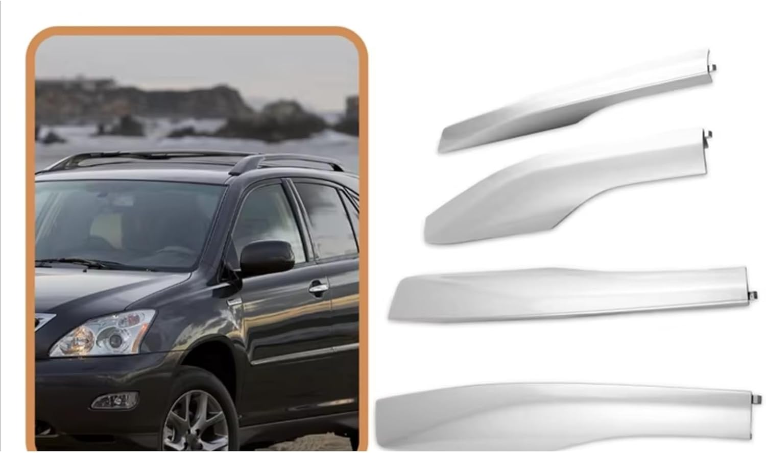 Roof Rack Shell End Compatible with Lexus for RX350 2009-2015 Roof Rack Rail Cover End Protection Exterior Shell Cap Accessories for Parts