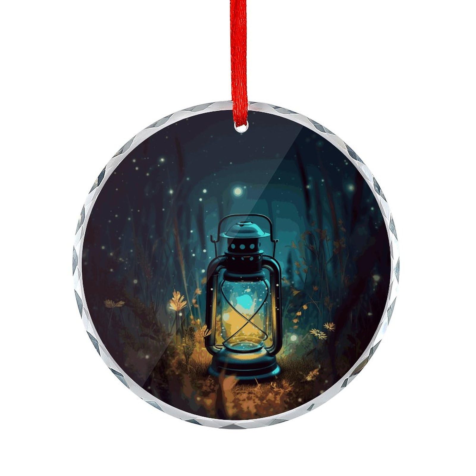 Fodpand Women's Style Fireflies And Lantern Round Glass Ornament Keepsake Gift Exchange Ideas Car Decor,Christmas Ornaments For Tree Window Garden Ornaments