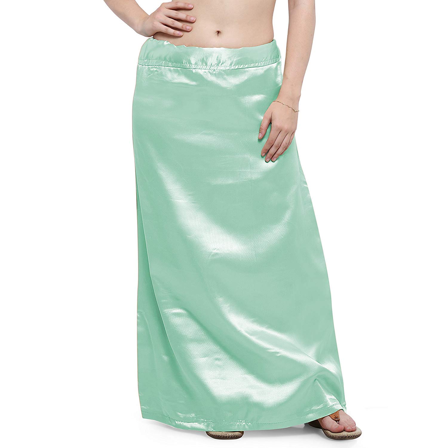 guddan Women Sea Green Satin Petticoat (Free Size)-picture-36