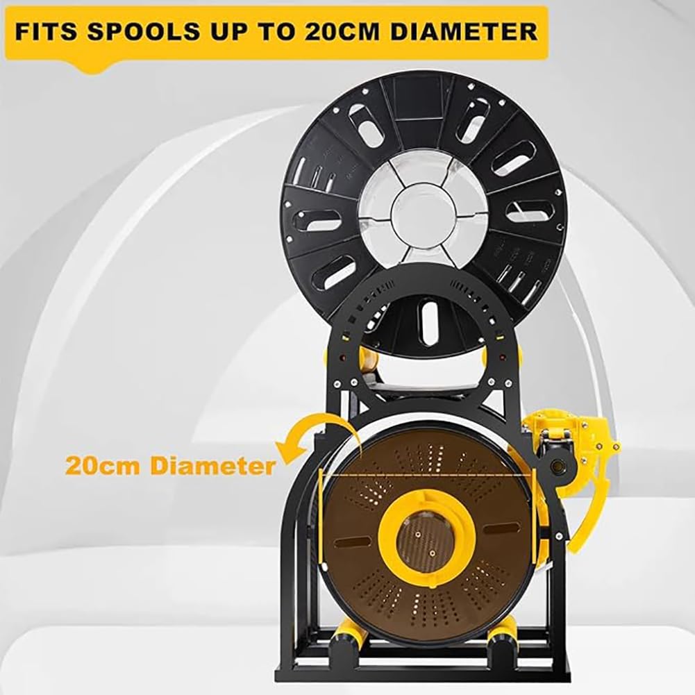 Heavy-Duty Industrial Wire Winding Machine, 3D Industrial-Grade Consumable Wire Winding Machine, 20CM Spool Winding Machine, Manual/Electric Welding Wire Winding Machine,Yellow