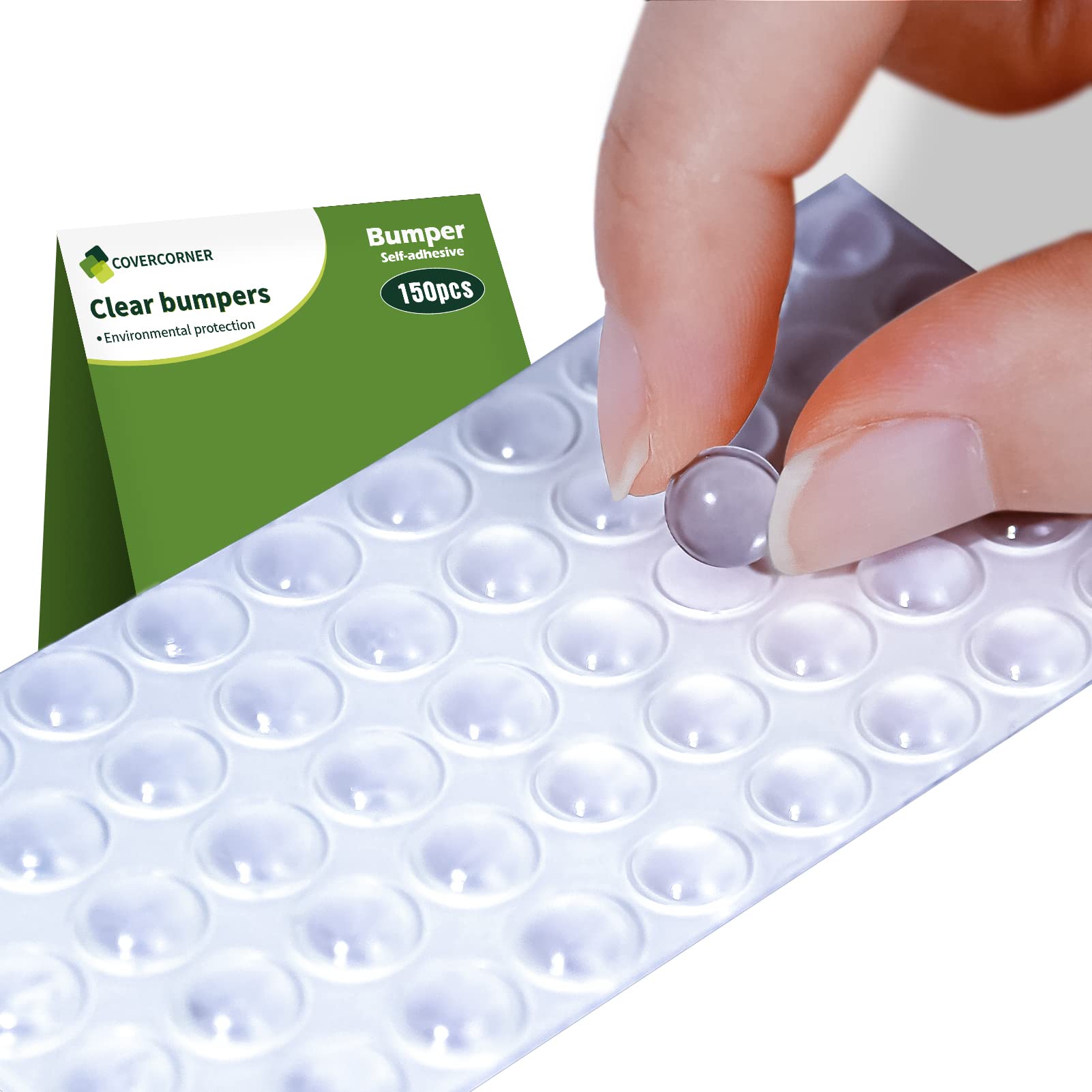 Cabinet Door Bumper Rubber Pad -150 pcs 1/3”Diameter Cabinet Bumpers Rubber  Bumpers Cabinet Bumpers Clear Glass Table Top Bumpers for Drawers, Glass