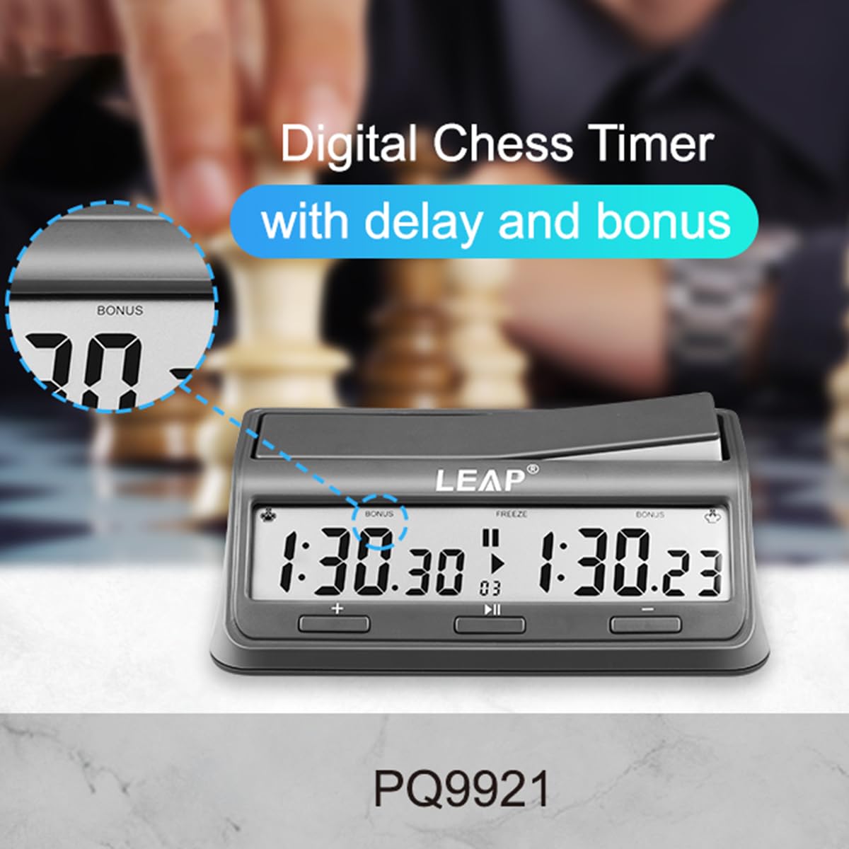 Weytoll Orologio da scacchi digitale per giochi da tavolo con 37 programmi preimpostati Conto alla rovescia Bonus/Incremento Ritardo Mosse limitate Byo-yomi Funzione di limitazione del tempo