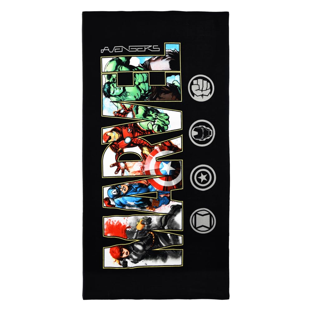 CARTOON Telo Mare Avengers Marvel 90x170 cm Asciugamano Microfibra 100% Poliestere 240 GSM Grande Leggero e Assorbente per Mare e Piscina