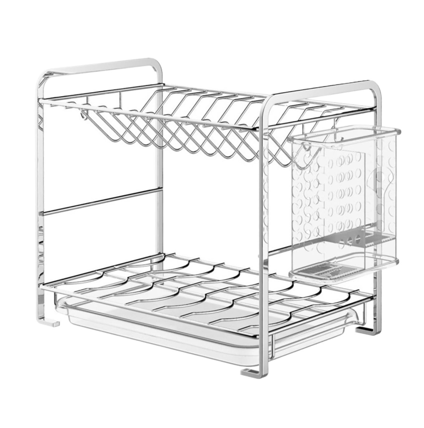 Escurreplatos Escurridor De Platos 2 Niveles para Encimera Cocina Acero Inoxidable para Organización Cocina