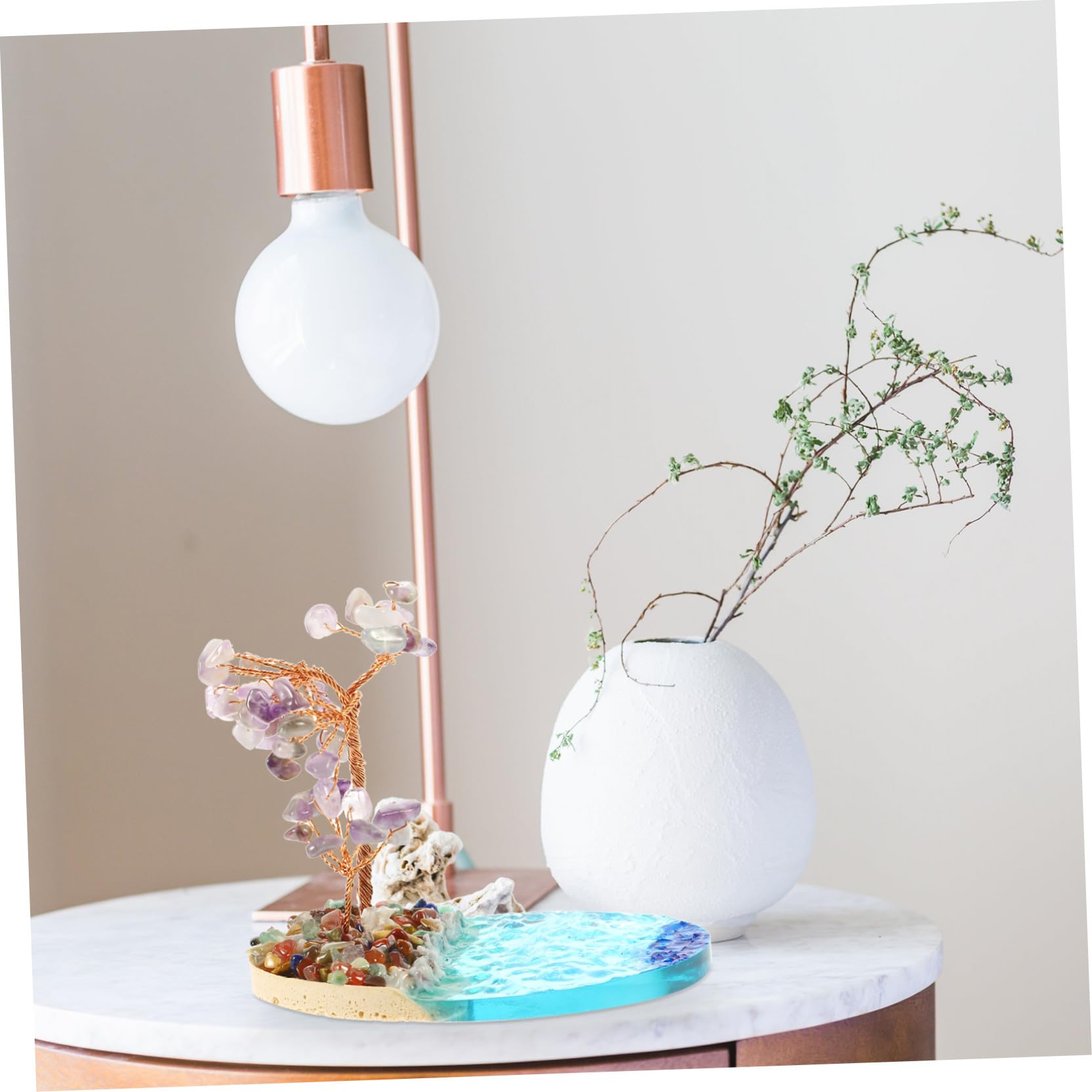 Cabilock 3 Pz Isola Spray Al Mare Decorazioni Per Case Delle Bambole Ornamento Bonsai Decorazione Dell'acquario Di Pesci Resina Cristallo Stanza Dei Giocattoli Viola,porpora